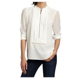 BCBGMAXAZRIA Eve XS Blouse in Gardenia 100% Silk